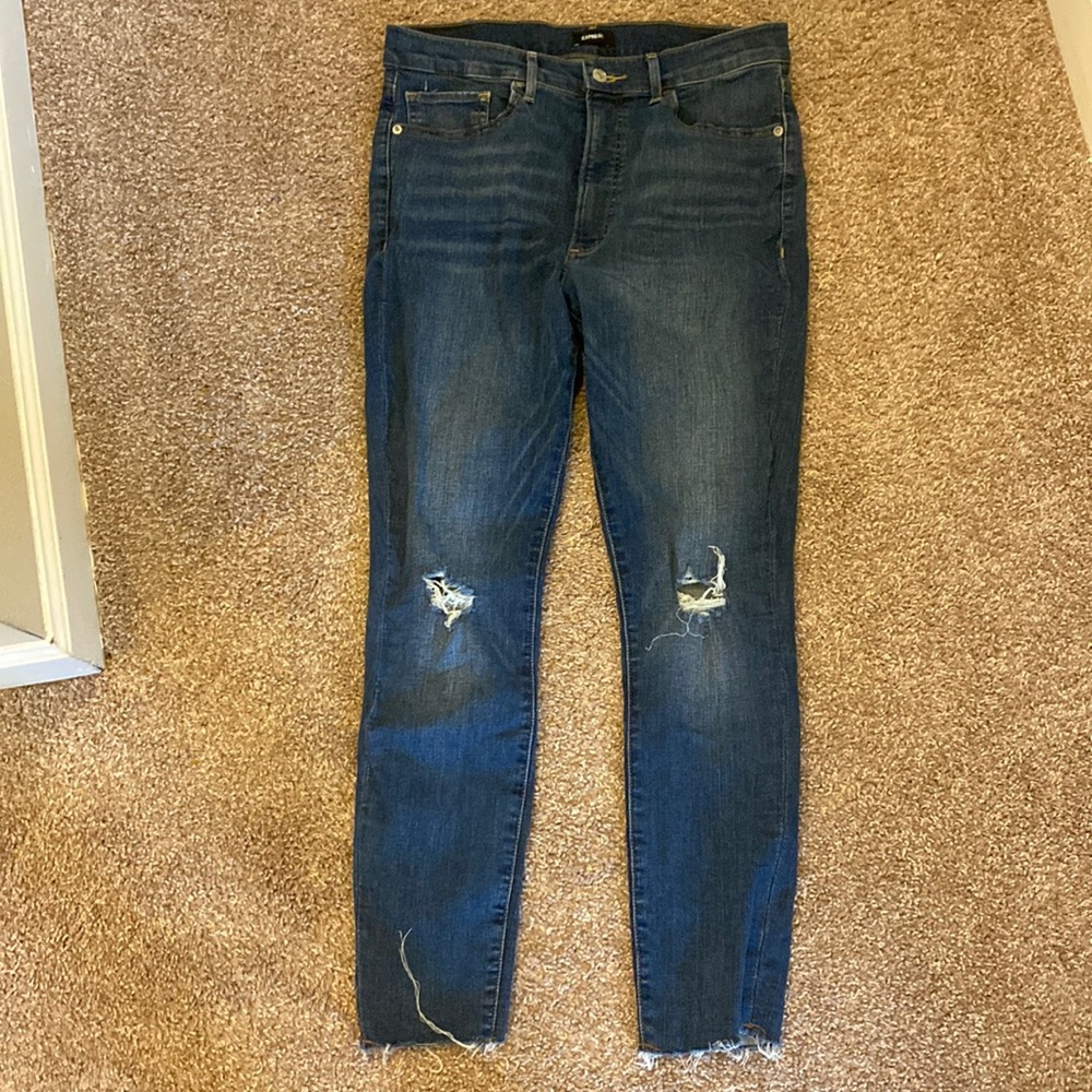 Express Size 10 Womens skinny high rise Denim Perfect Jeans
